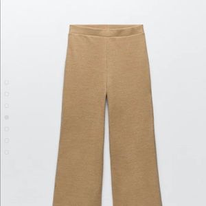 Zara high waisted, wide legged, light beige pants